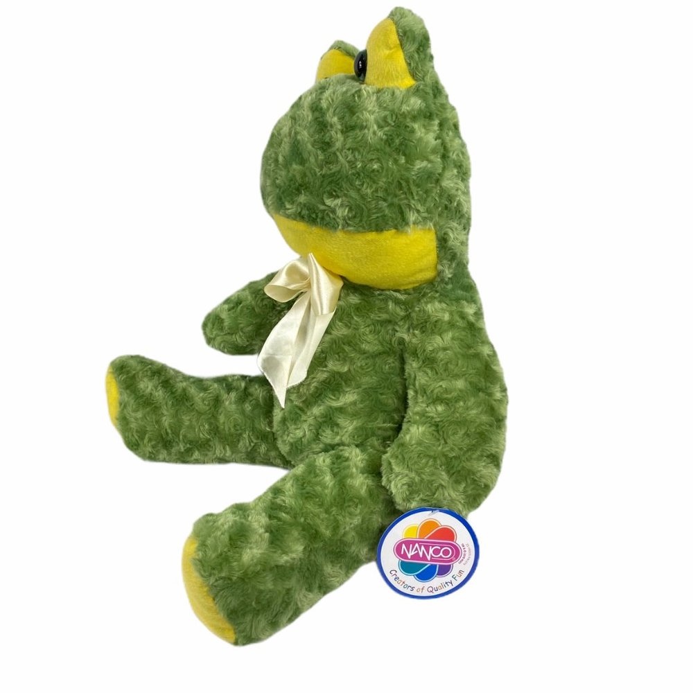 Nanco Green Frog Bow & Sparkle Eyes Stuffed Animal - Picture 2 of 10